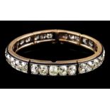 An important diamond braceletSet gold and silver with 32 old mine cut diamonds (ca. 22,60ct)French