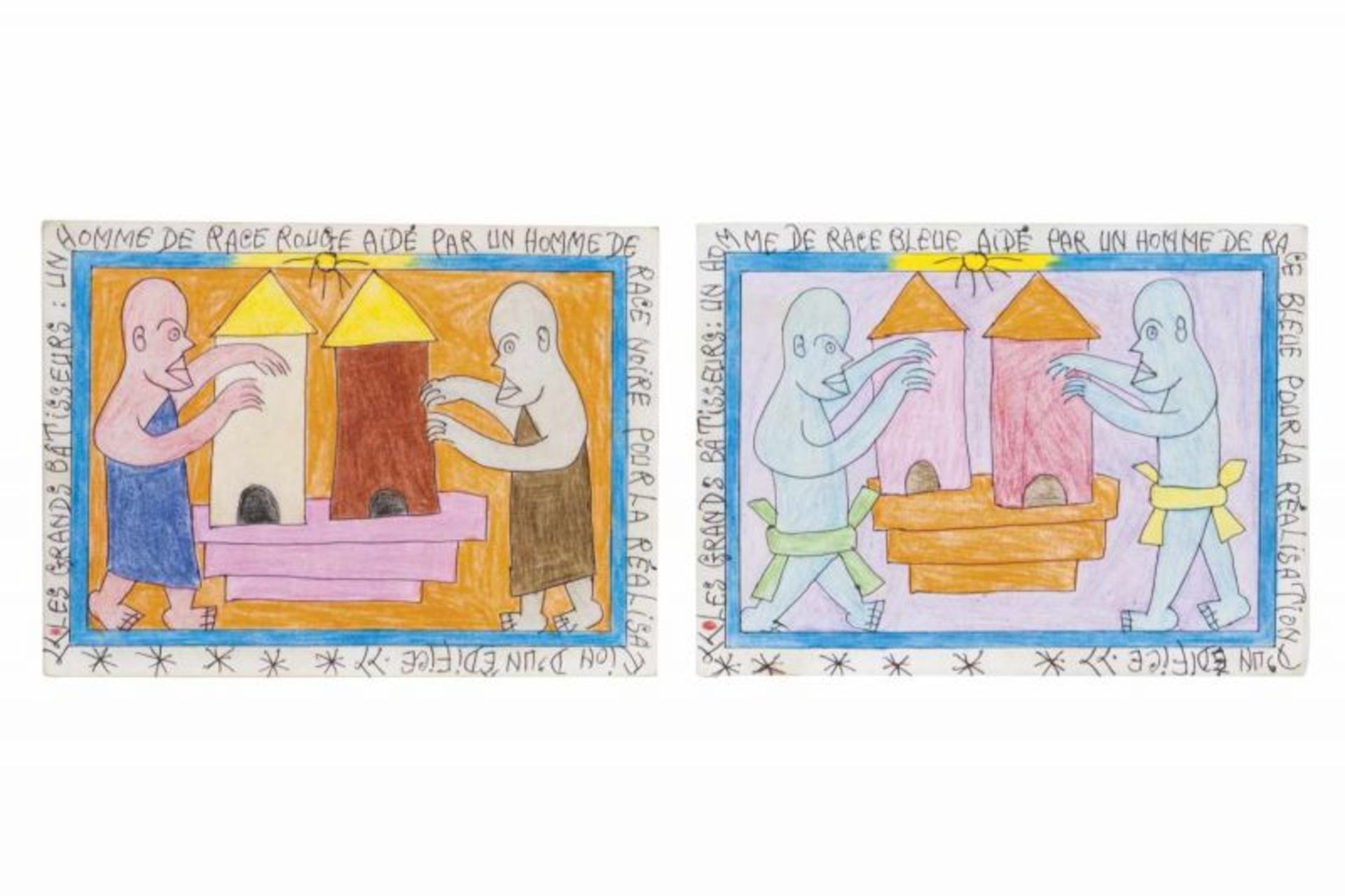 Frédéric Bruly Bouabré (1923-2014)Polyptych (49 cards)Colored pencil and pen on cardboardSigned - Bild 8 aus 26