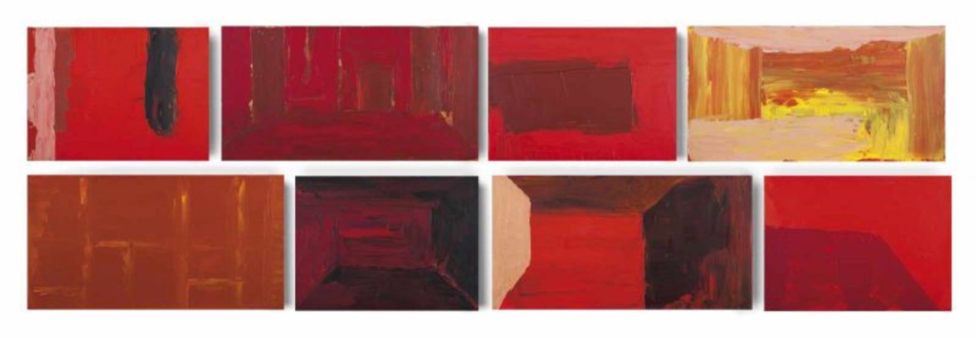 Pedro Calapez (n. 1953)"Cena 12"Polyptych (8 pieces)Alkyd on MDFSigned and dated 98 on the reverse