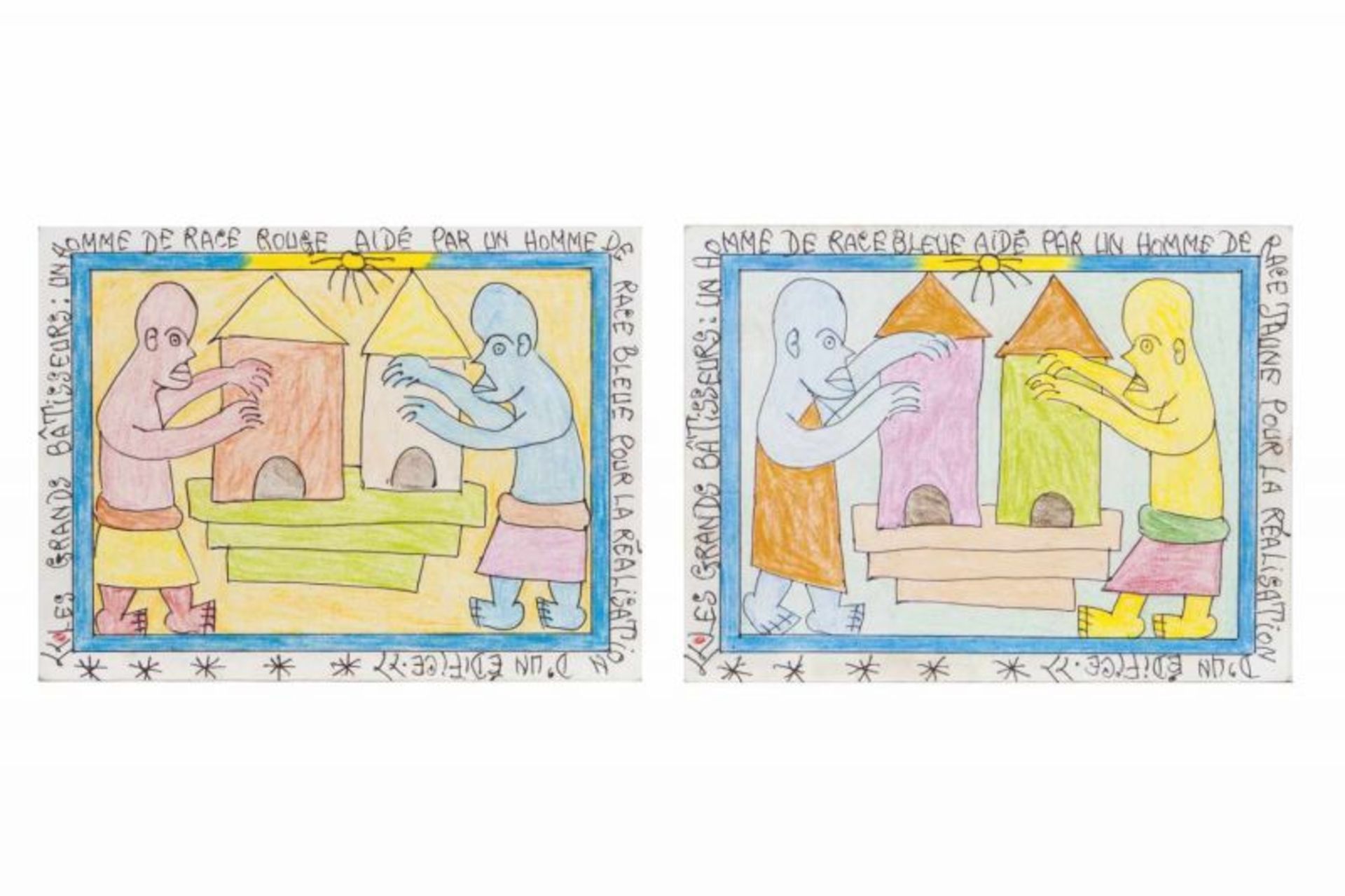 Frédéric Bruly Bouabré (1923-2014)Polyptych (49 cards)Colored pencil and pen on cardboardSigned - Bild 17 aus 26