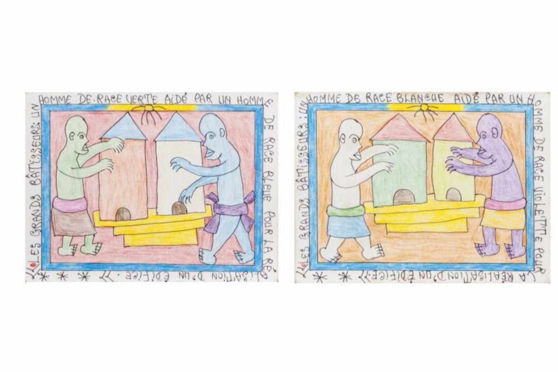 Frédéric Bruly Bouabré (1923-2014)Polyptych (49 cards)Colored pencil and pen on cardboardSigned - Bild 2 aus 26