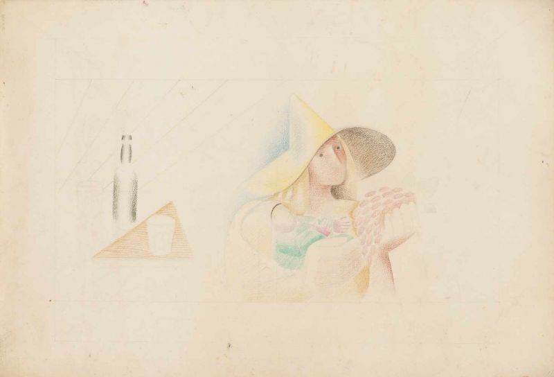 Almada Negreiros (1893-1970)UntitledGraphite on paperWith a crayon drawing on the reversePossibly - Image 2 of 2