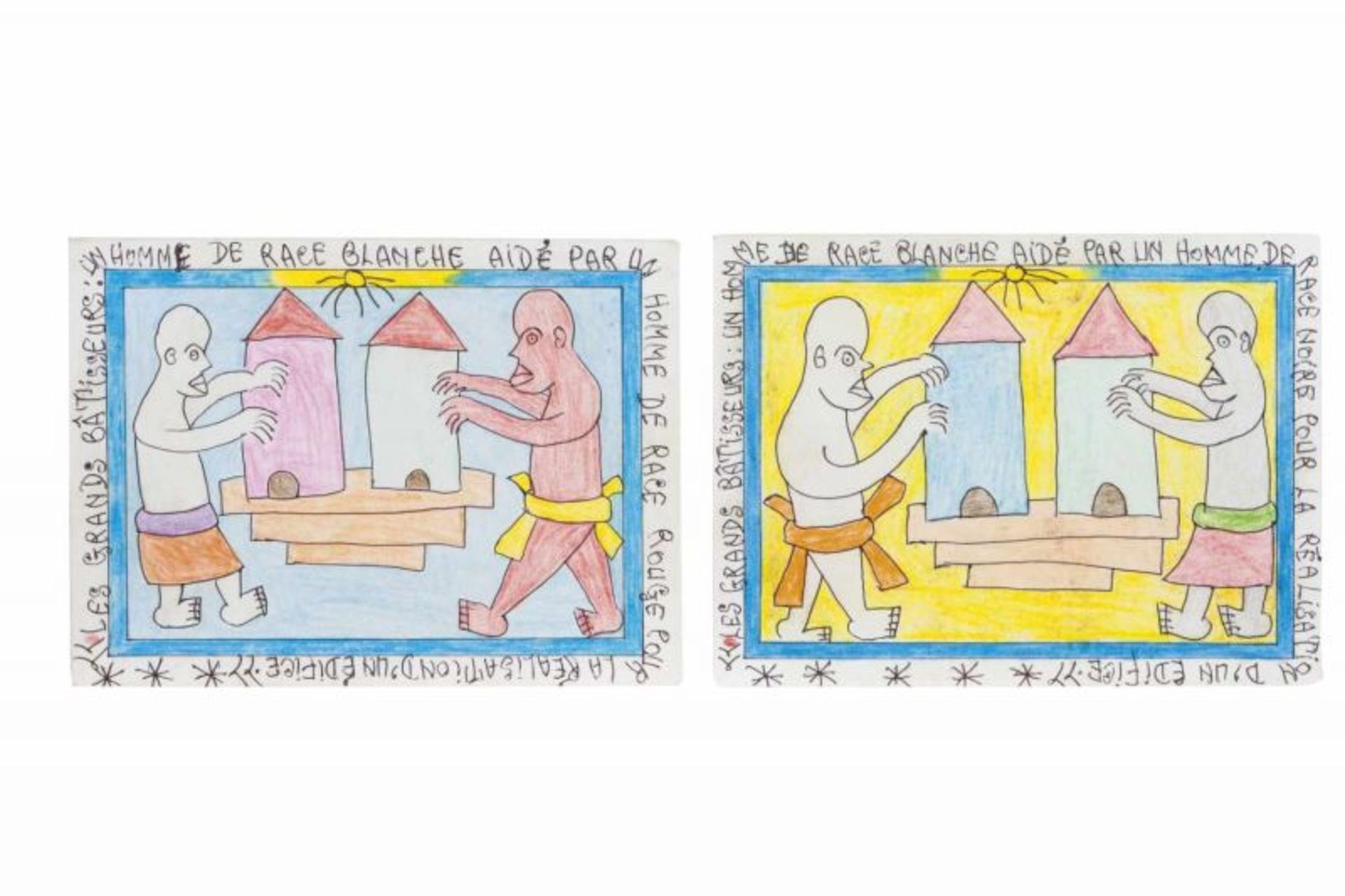 Frédéric Bruly Bouabré (1923-2014)Polyptych (49 cards)Colored pencil and pen on cardboardSigned - Bild 7 aus 26