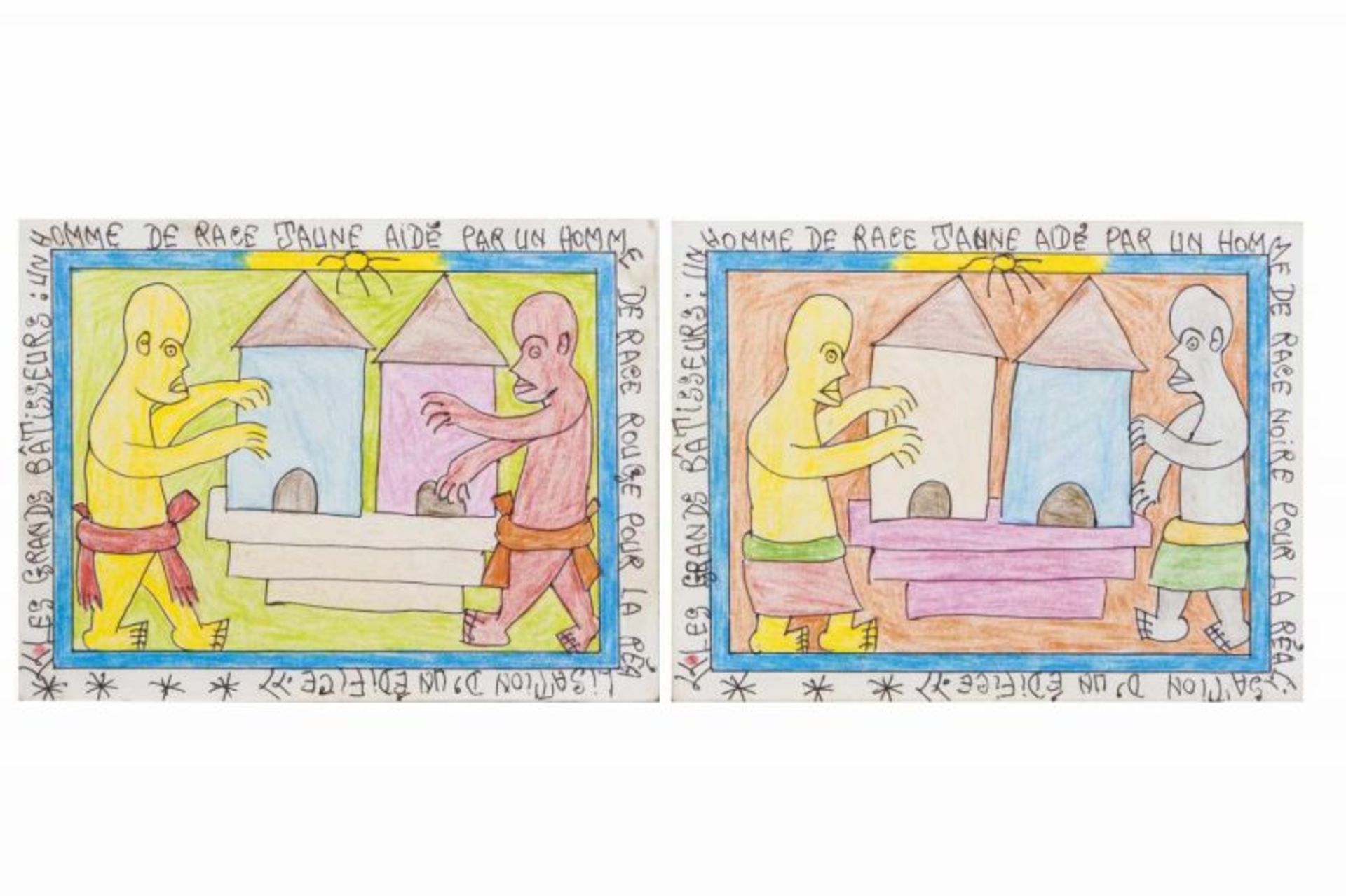 Frédéric Bruly Bouabré (1923-2014)Polyptych (49 cards)Colored pencil and pen on cardboardSigned - Bild 19 aus 26