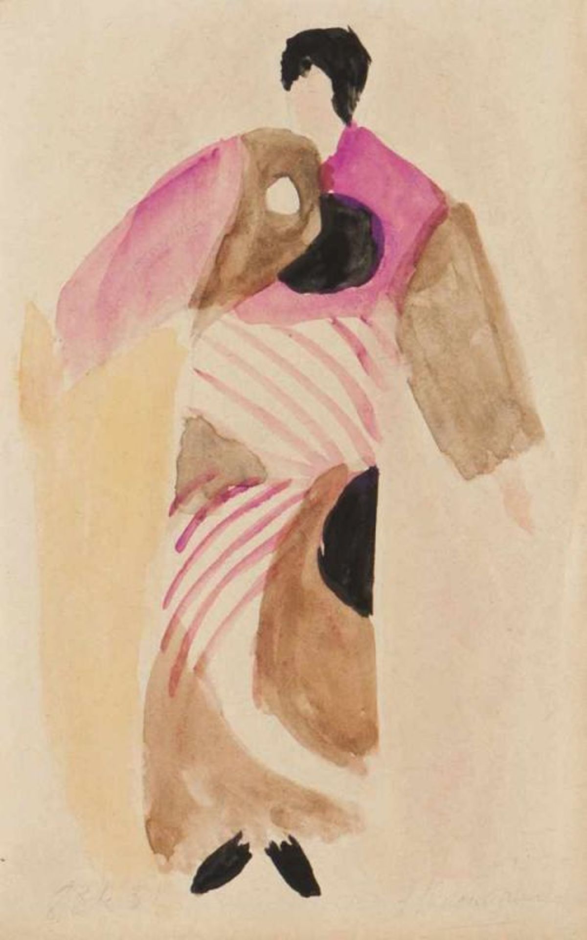 Sonia Delaunay (1885-1979)Untitled (fabric project)Watercolour on paperSigned and numbered with