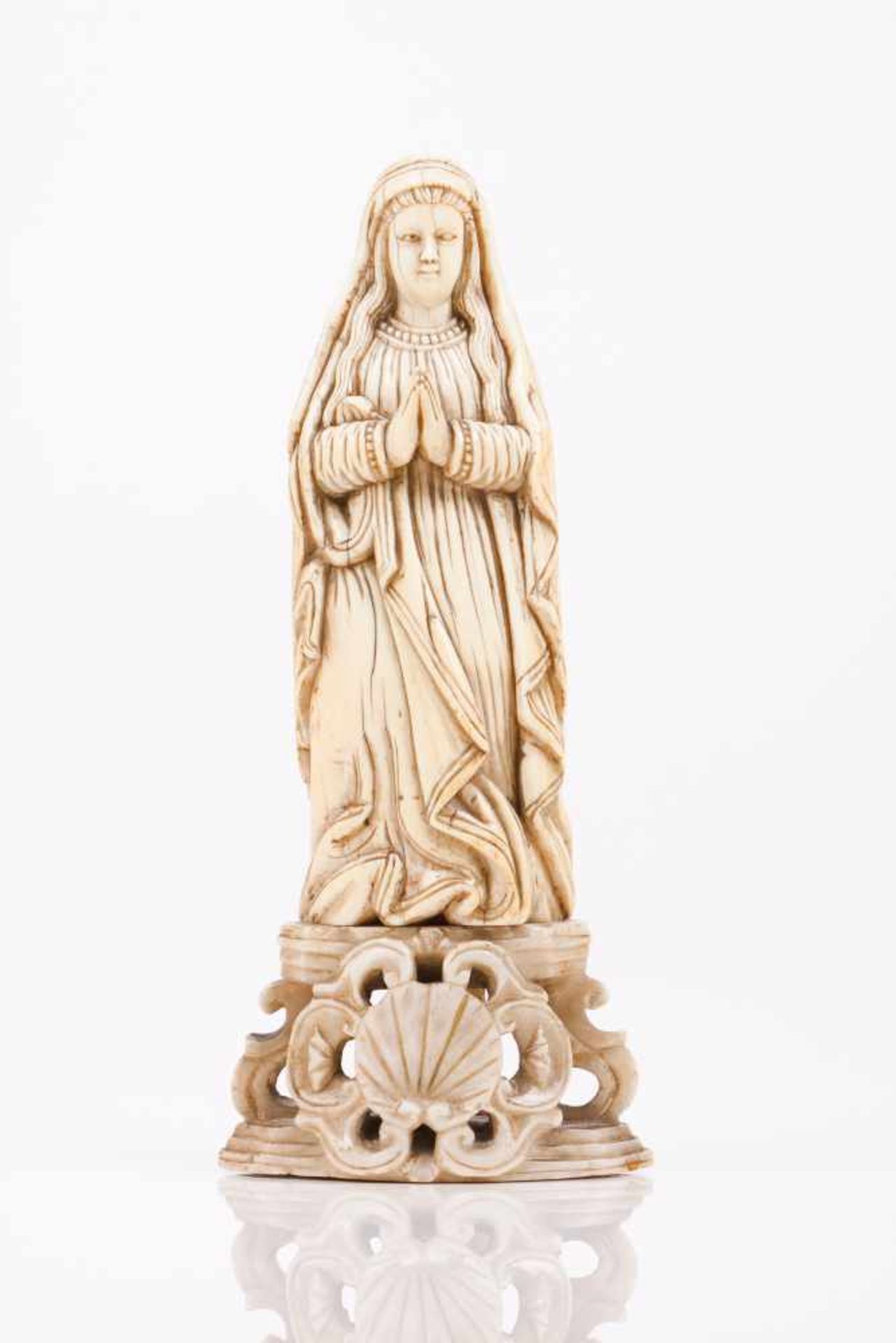 Our LadyIvory Indo-Portuguese sculpture17th centuryIn a 18th century Italian carved and pierced