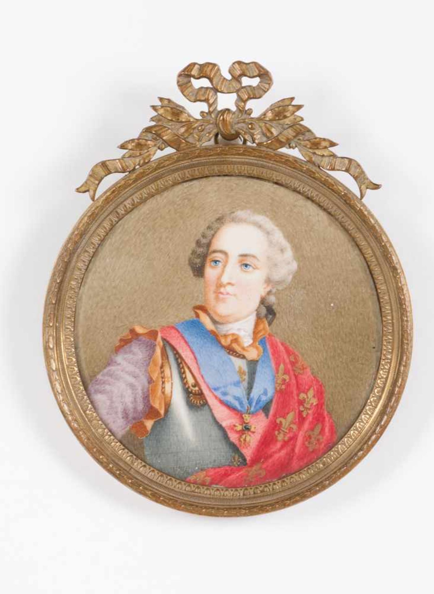 French school, 19th centuryA portrait, possibly Louis XVMiniature on ivoryGilt metal frameDiam.: