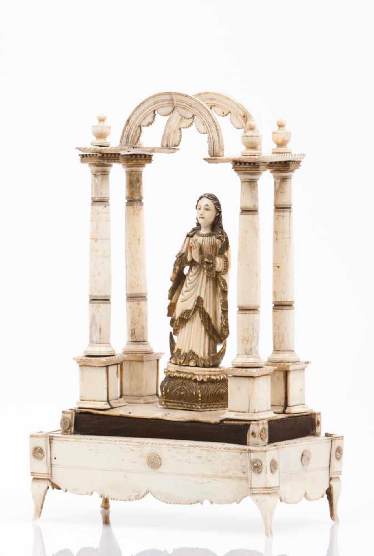 The Virgin Mary and plynthIvory Indo-Portuguese sculpture depicting the Virgin on a crescentEvidence