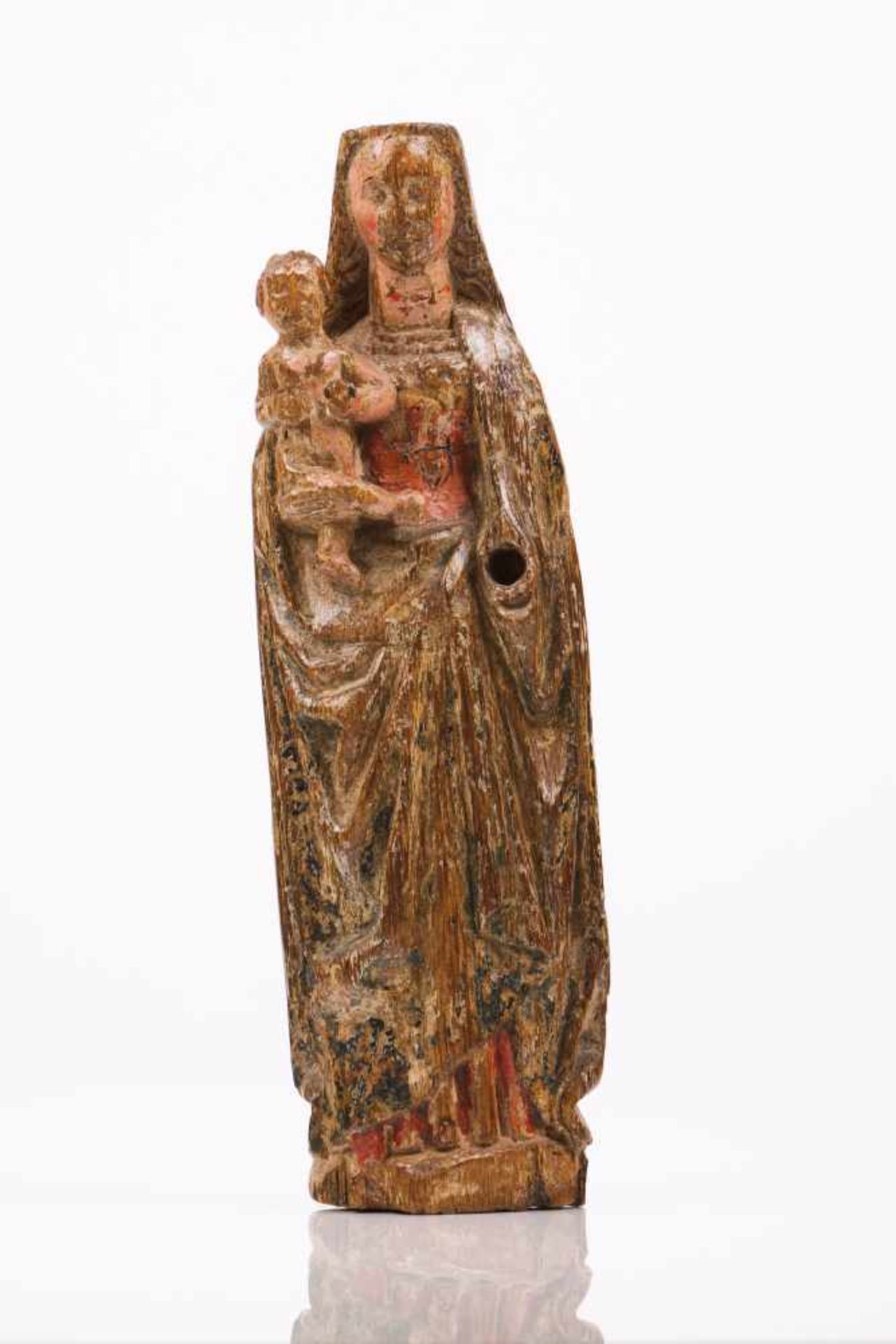 Our Lady with the ChildWood sculpture with traces of polychromyFlemish, late 15th, early 16th