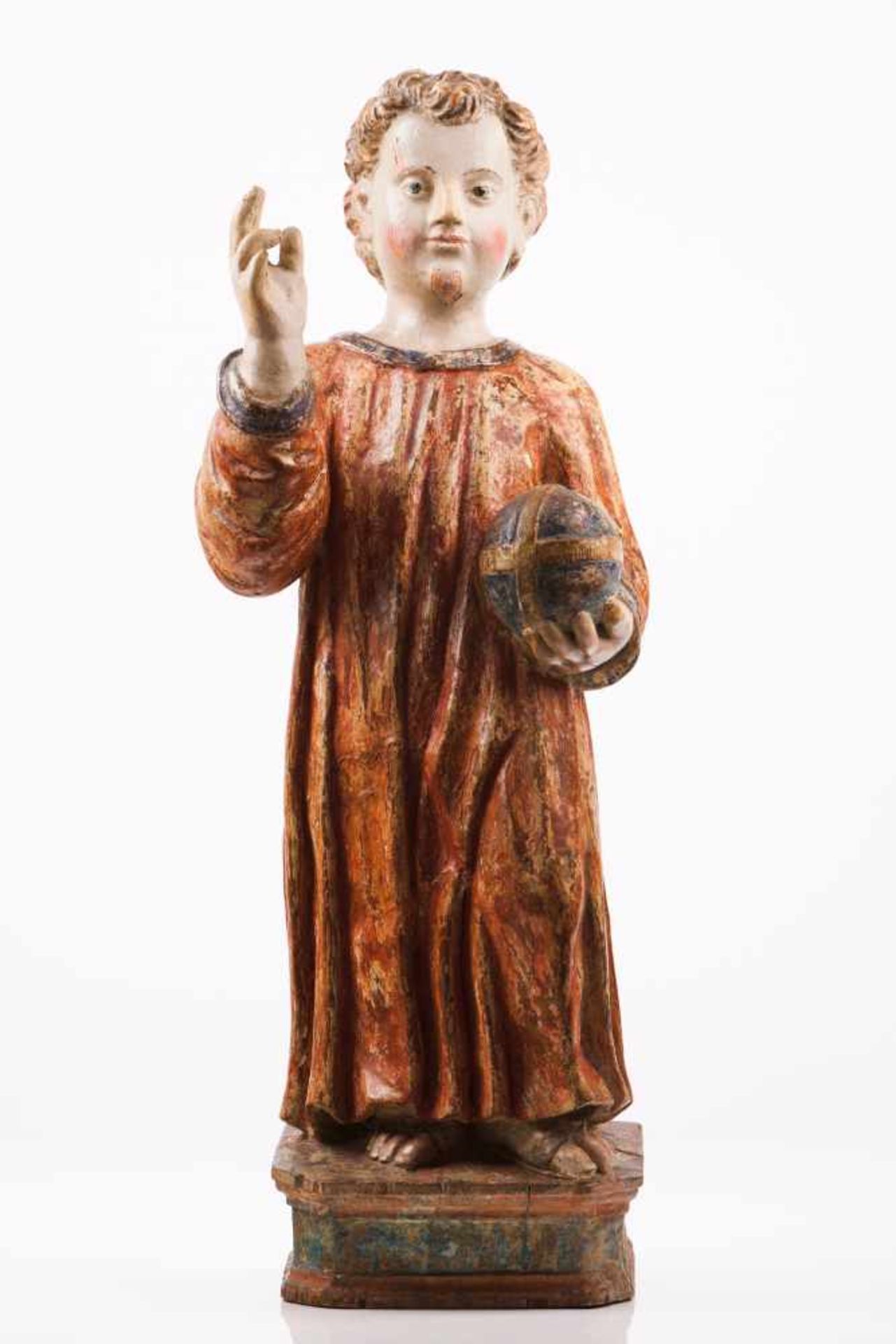 Child Jesus Saviour of the WorldPolychrome wood sculpturePortugal, late 16th, ealry 17th century(