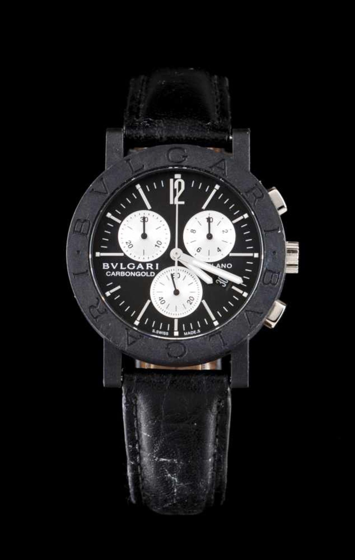 Bvlgari CronógrafoMilano Carbongold model with chronograph, quartz movement, limited series nº502/