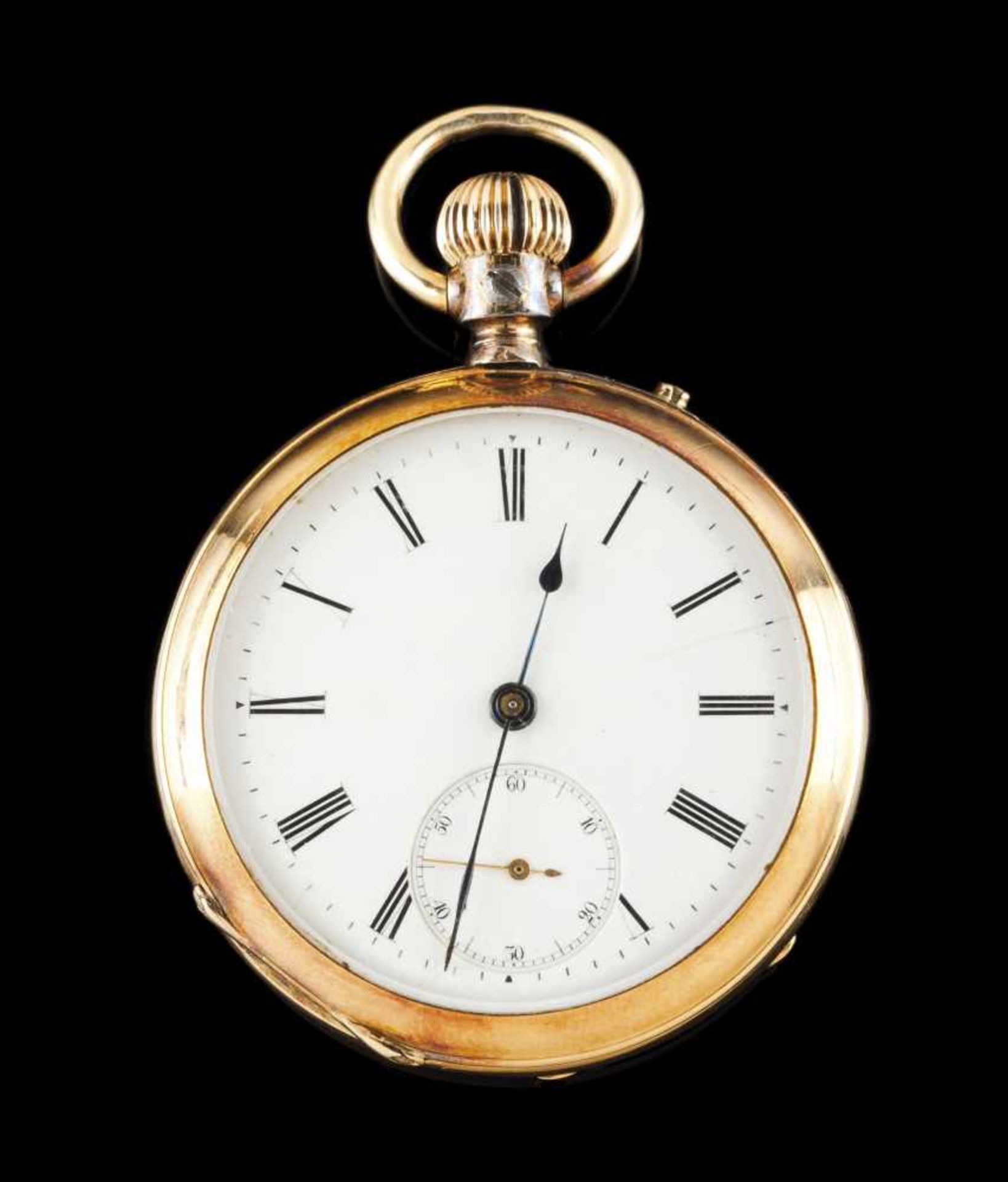 Relógio de bolso IWCIWC pocket watch. Winding mechanic movement. Gold (750/000) case. Unsigned face.