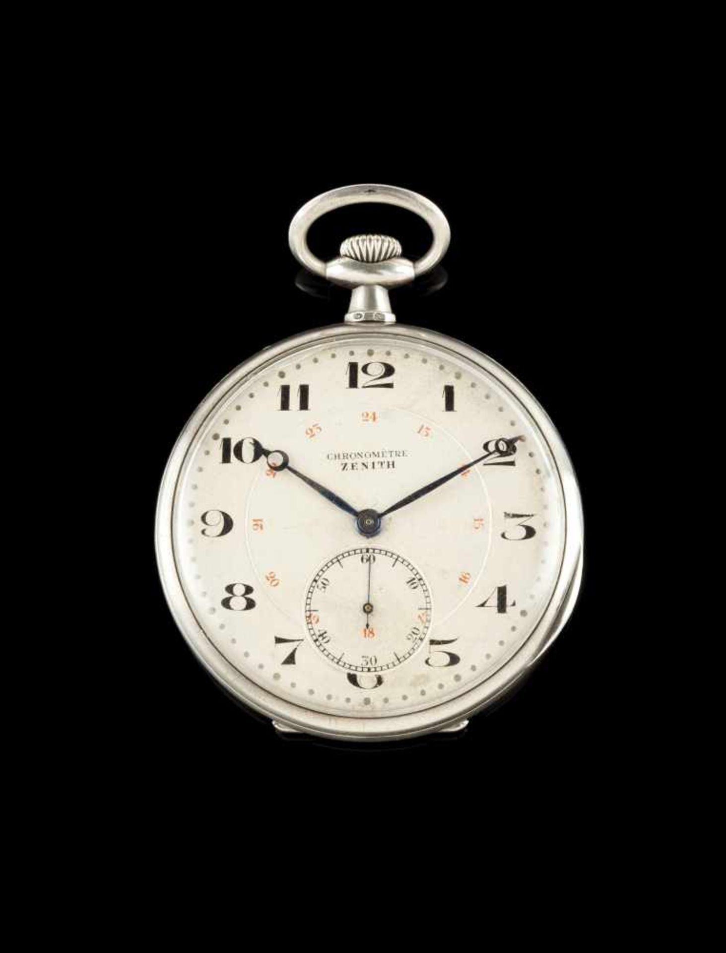 Relógio de bolso ZenithZenith pocket watch. Winding mechanic movement cronometre. Silver (0,800)