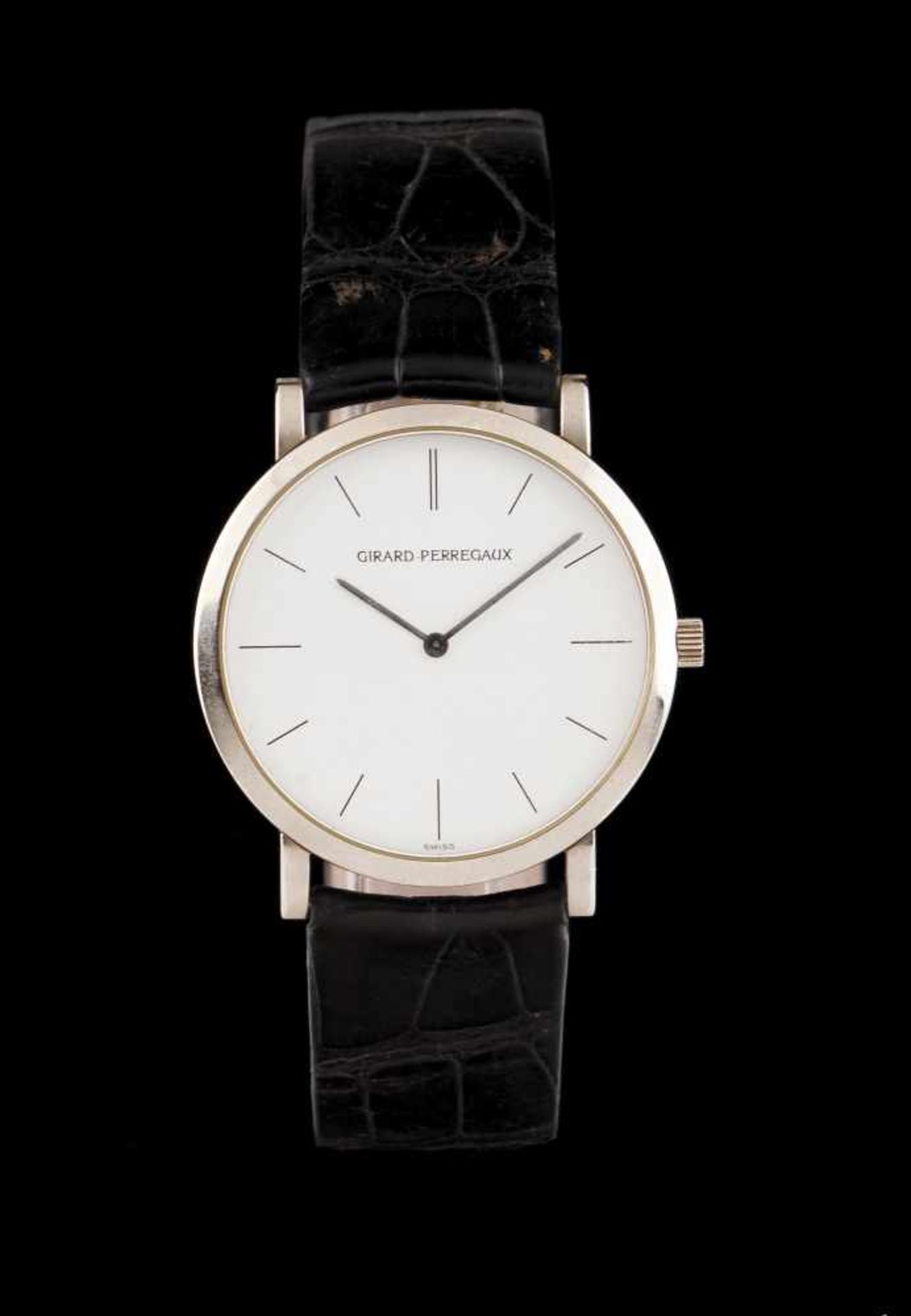 Girard-PerregauxGirard-Perregaux. Winding mechanical movement. Ultra-thin case and buckle in white