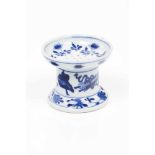 A pounce potChinese porcelainBlue and white decoration of flowers and precious objectsKangxi