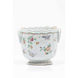 A wine coolerChinese export porcelain"Famille Rose" enamelled decoration of flowers and