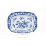 A scalloped trayChinese export porcelainBlue decoration of foliage scroll motifs and flowersQianlong