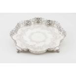 A salverPortuguese silverScalloped and chiselled base of flower and foliage motifs with scrolls