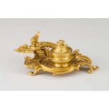 An inkwellChiselled and gilt bronze with dragon and floral and foliage motifsMarked F.Barbedienne