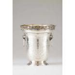 A large ice bucketPortuguese silverChiselled foliage decoration with central cartoucheScalloped