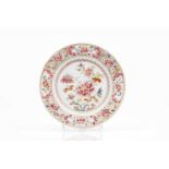 A plateChinese export porcelainPeonies "Famille Rose" enamelled decorationQianlong reign (1736-