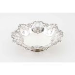 A Leitão & Irmão fruit bowlPortuguese silverPlain base of pierced undulated rim with shell, garland,