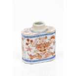 A tea caddyChinese export porcelainFloral polychrome Imari decorationKangxi reign (1662-1722)(