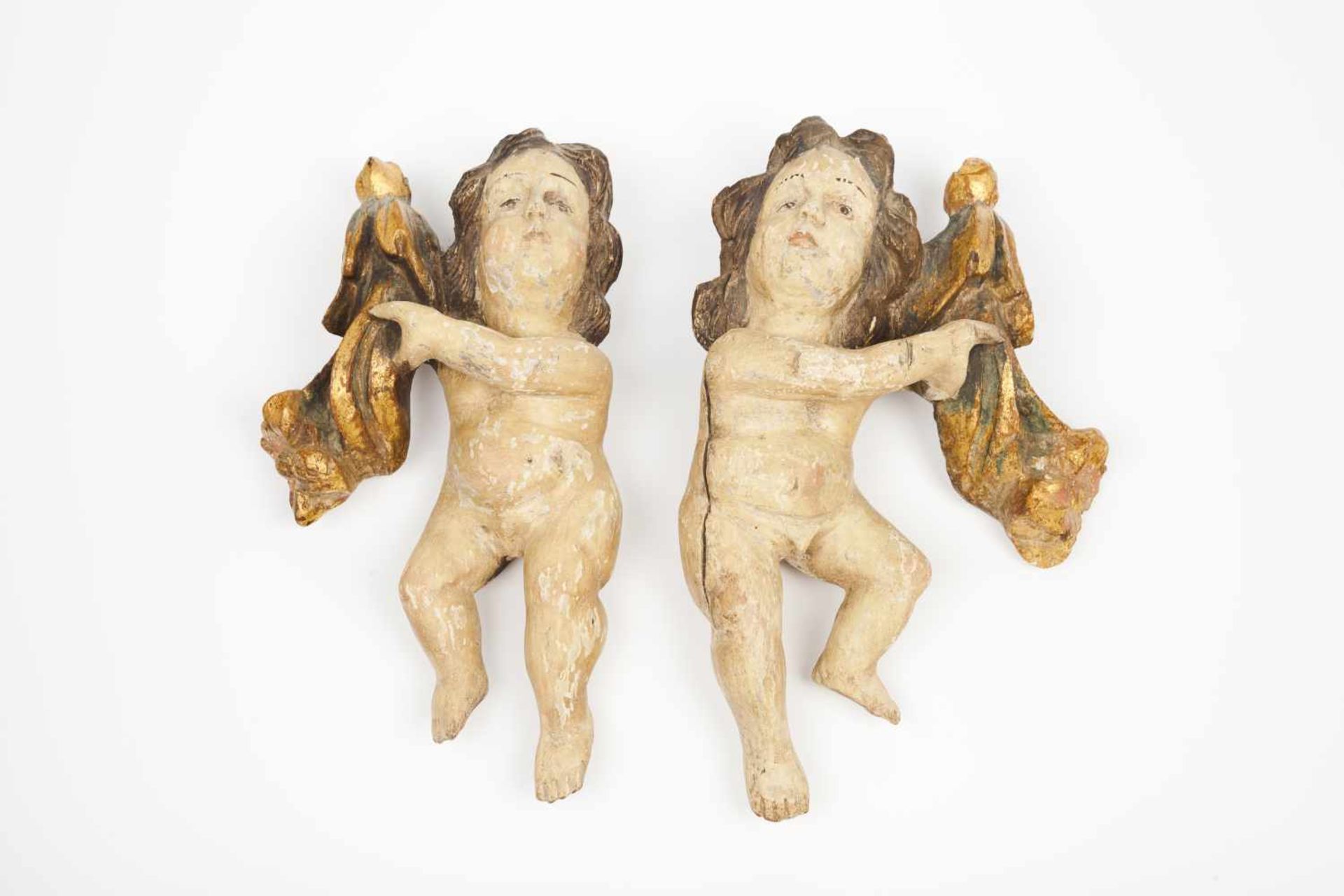 PuttiTwo carved and polychrome wooden sculpturesPortugal, 18th century(minor losses and defects)