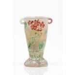 A small Daum, Nancy Art Nouveau vaseFloral cameo glass in beige, green and BordeauxMarkedFrance,