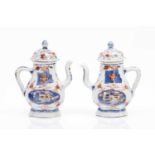 A pair of cruetsChinese export porcelainImari decoration of flowers and landscape