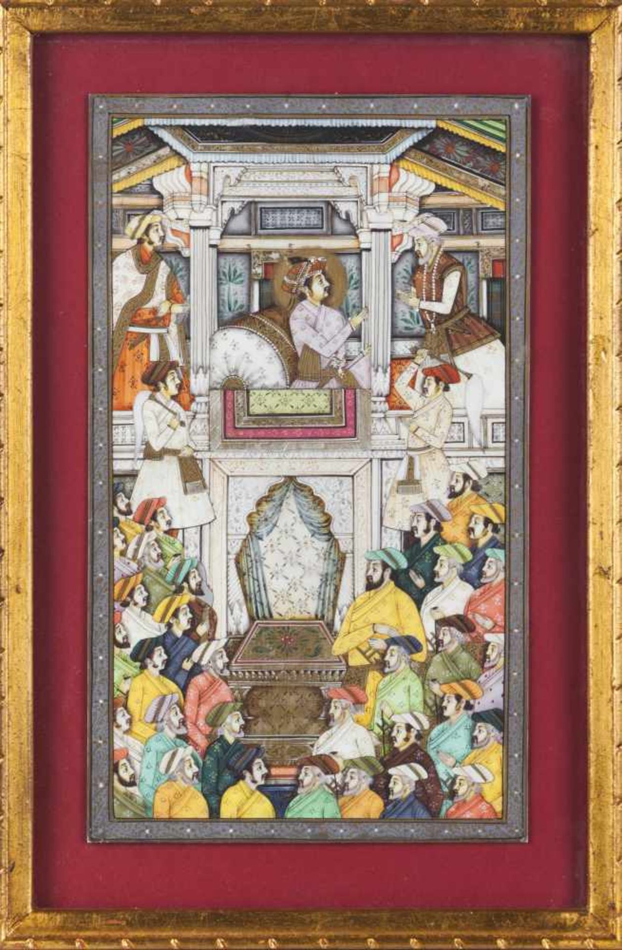 Durbar of Shah Jahan scenesPair of paintings on ivoryDurbar of Shah Jahan (1592-1666) scenesIndia, - Bild 2 aus 2