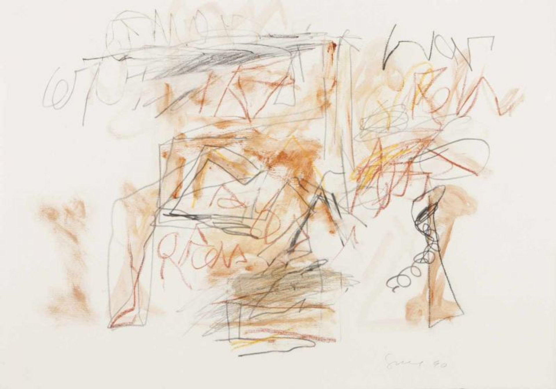 António Sena (n. 1941)UntitledMixed media on paperSigned and dated 9035x50 cm