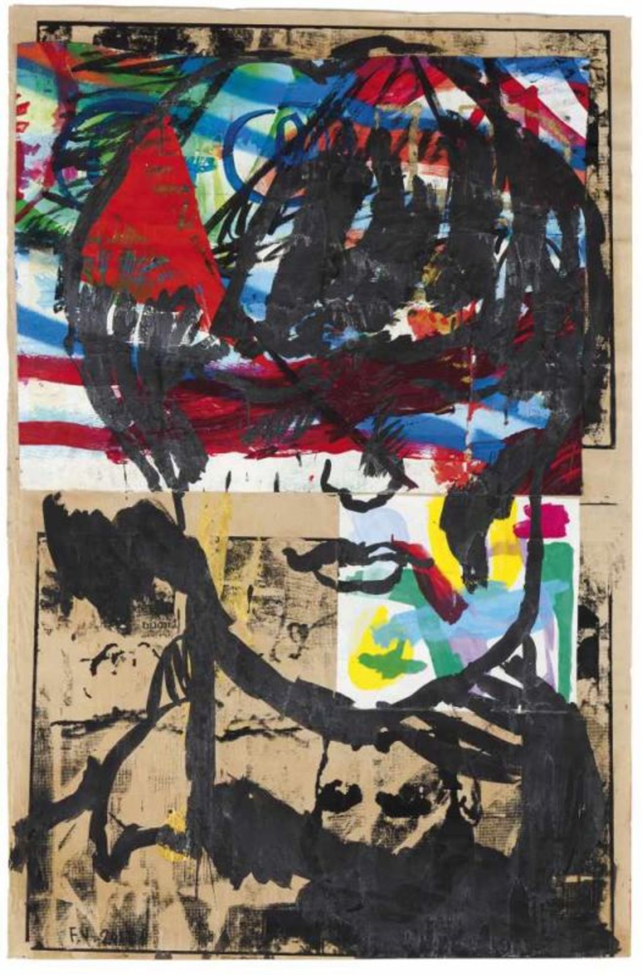 Francisco Vidal (n. 1978)UntitledMixed media on paperSigned and dated 2005112,5x73 cm