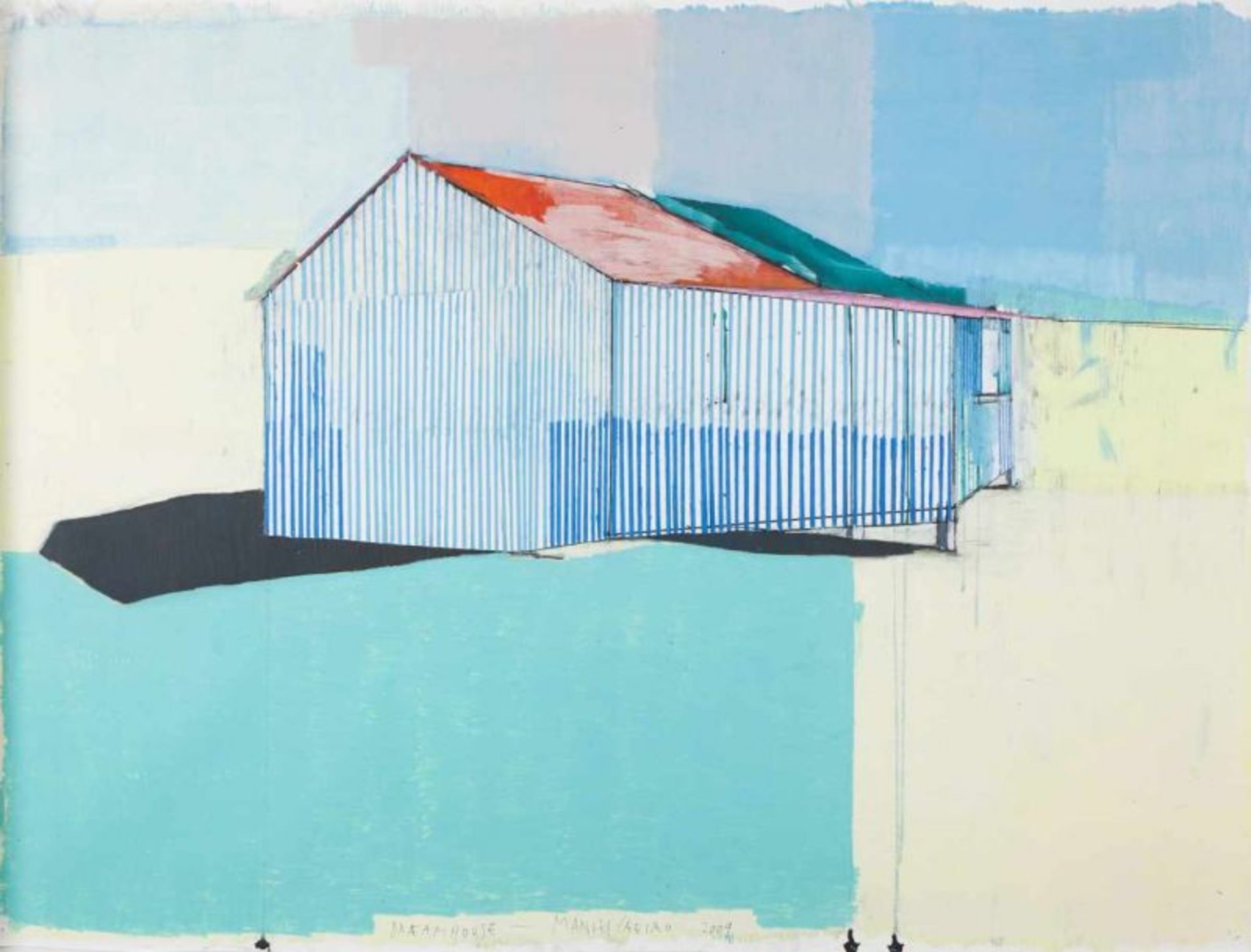 Manuel Caeiro (n. 1975)"Dream House"Charcoal, watercolor, oil pastel and crayons on paperSigned