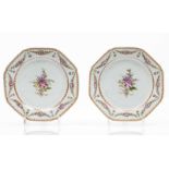 A pair of octagonal plates