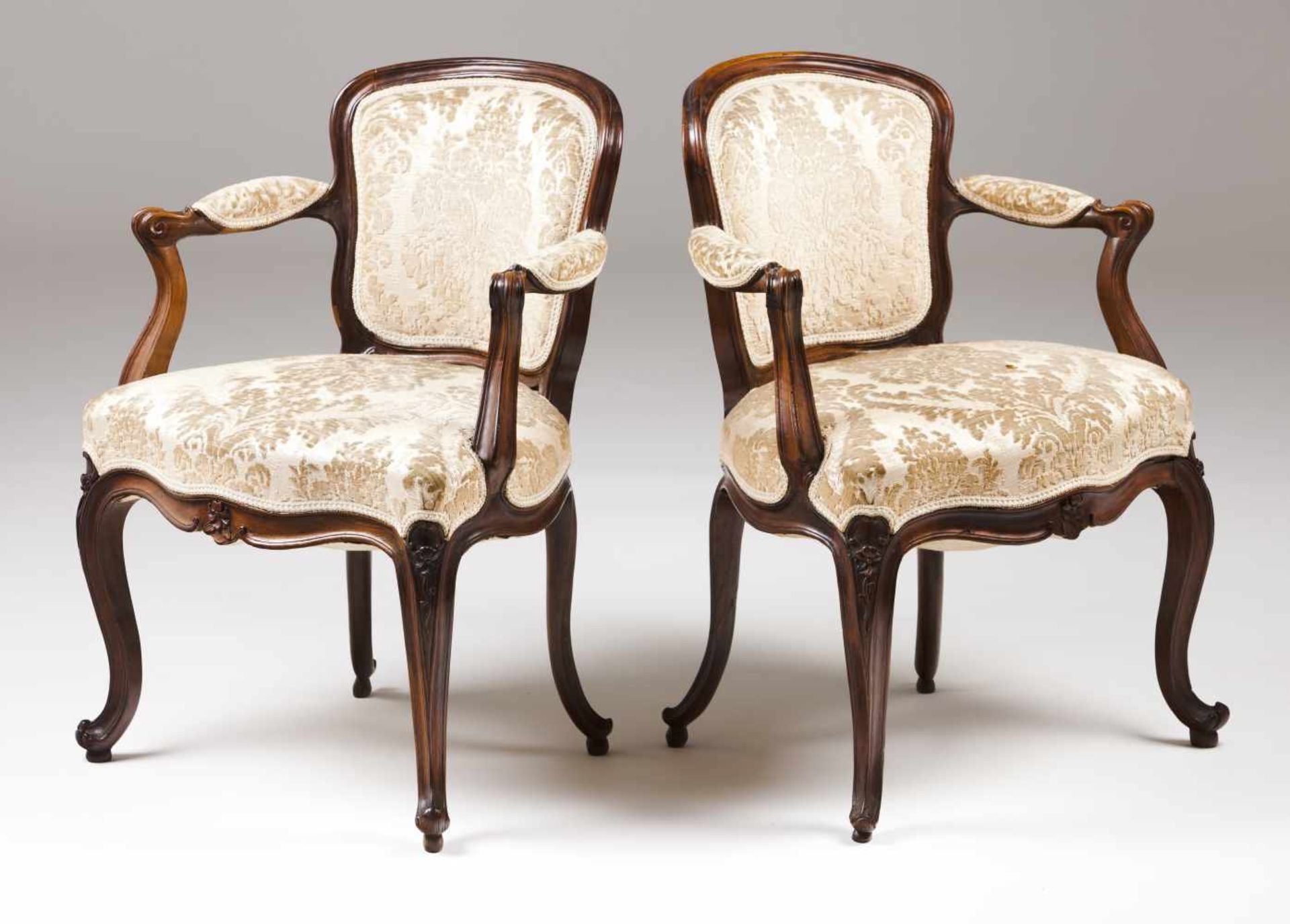 A pair of Louis XV armchairs