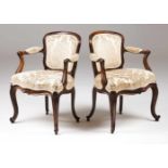 A pair of Louis XV armchairs