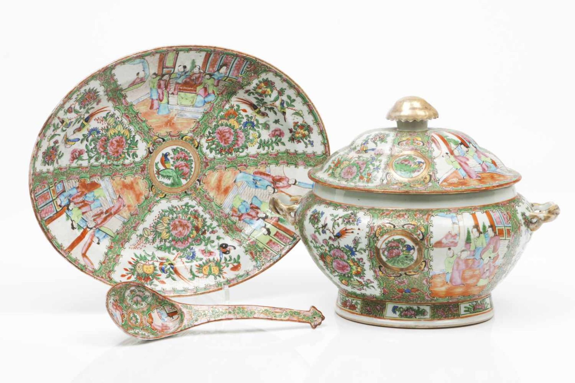 A Tureen with Stand and Spoon