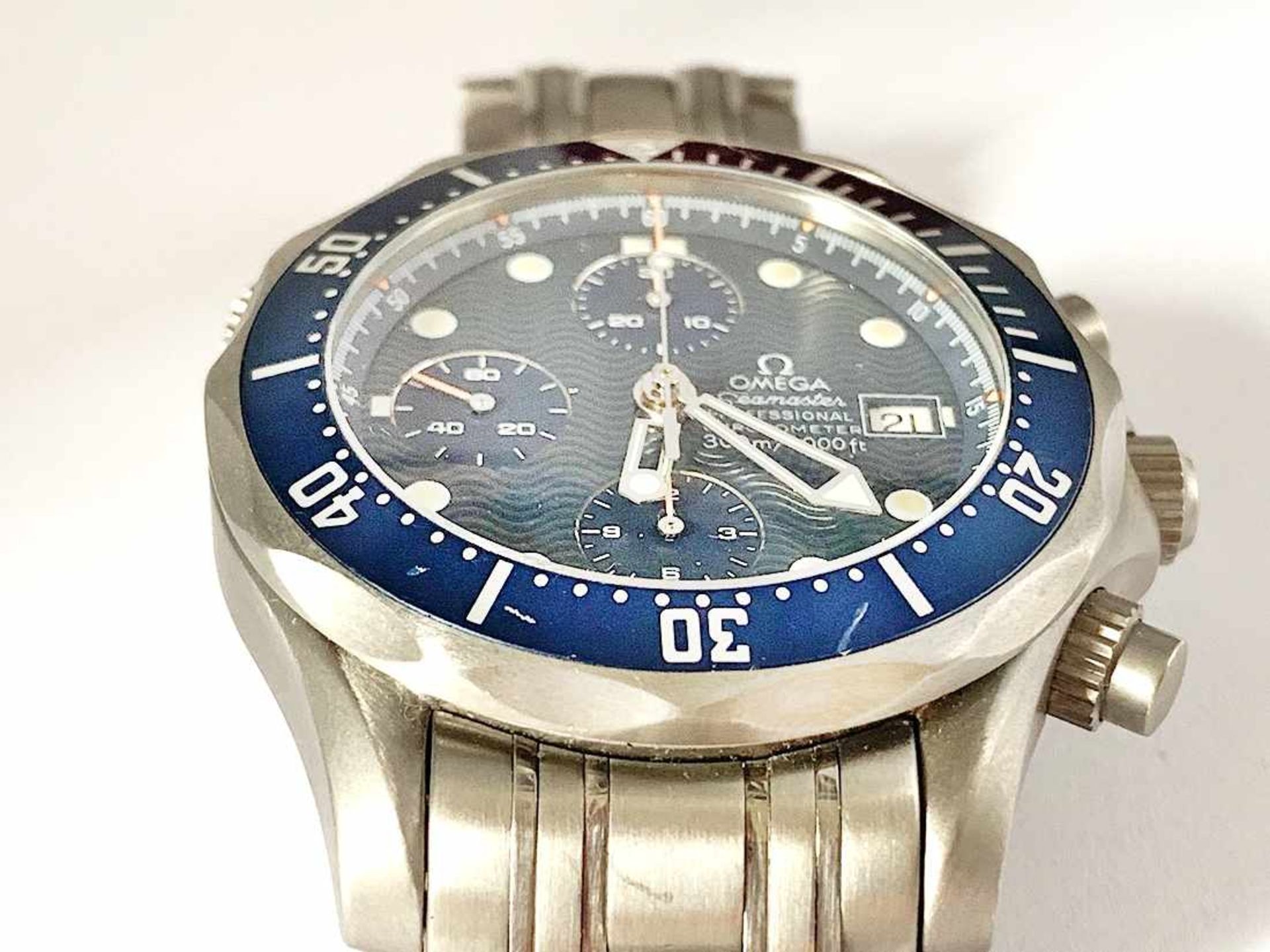 OMEGA Seamaster Herrenarmbanduhr TITAN, Chronometer Automatik; Ø ca. 43 mm, Zustand: 3-, - Bild 11 aus 16