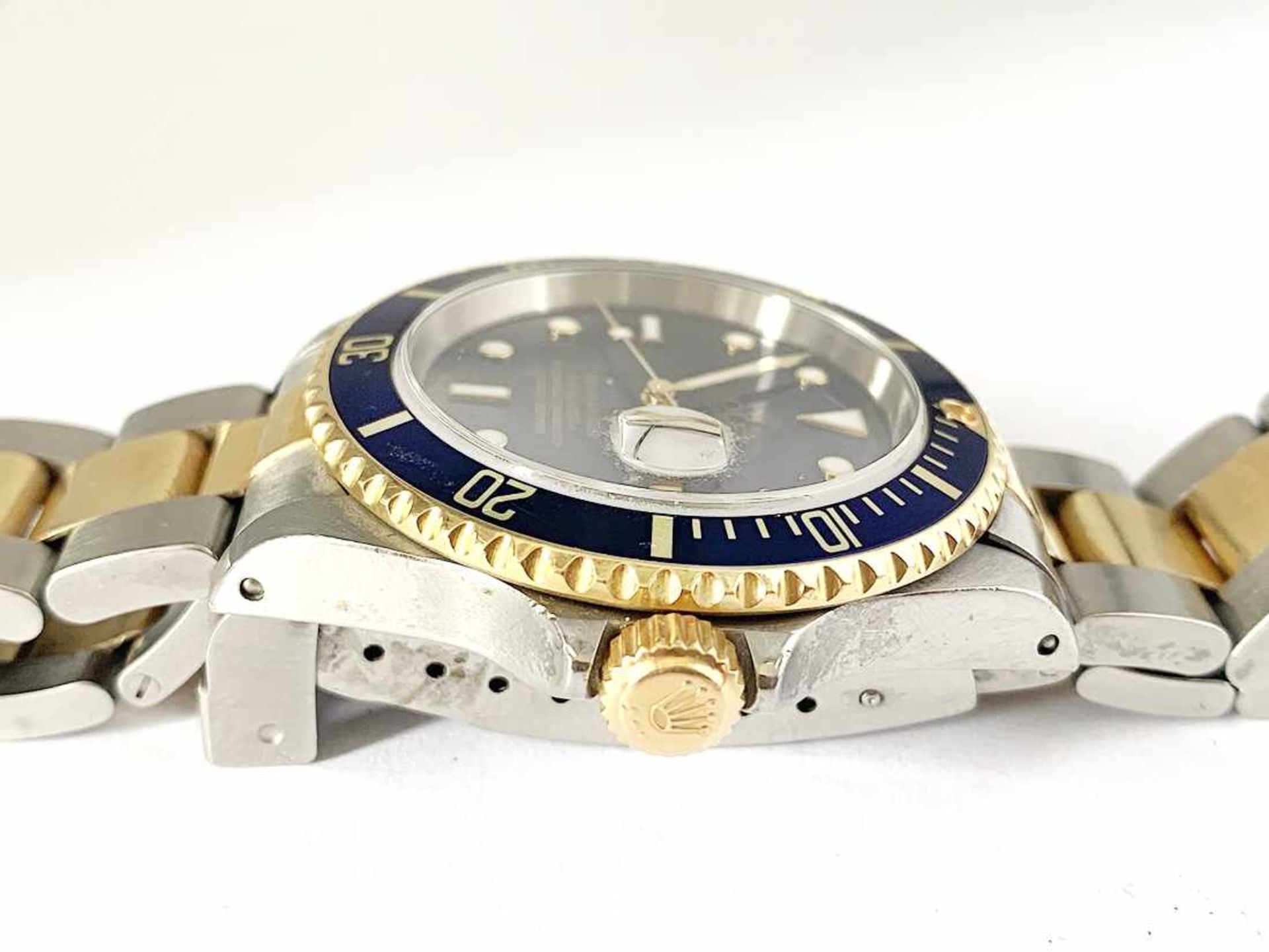 ROLEX Submariner Herrenarmbanduhr, Nr. 16613, Stahl / Gold, Papiere von 12/1999; Ø ca. 40 mm. - Bild 5 aus 13