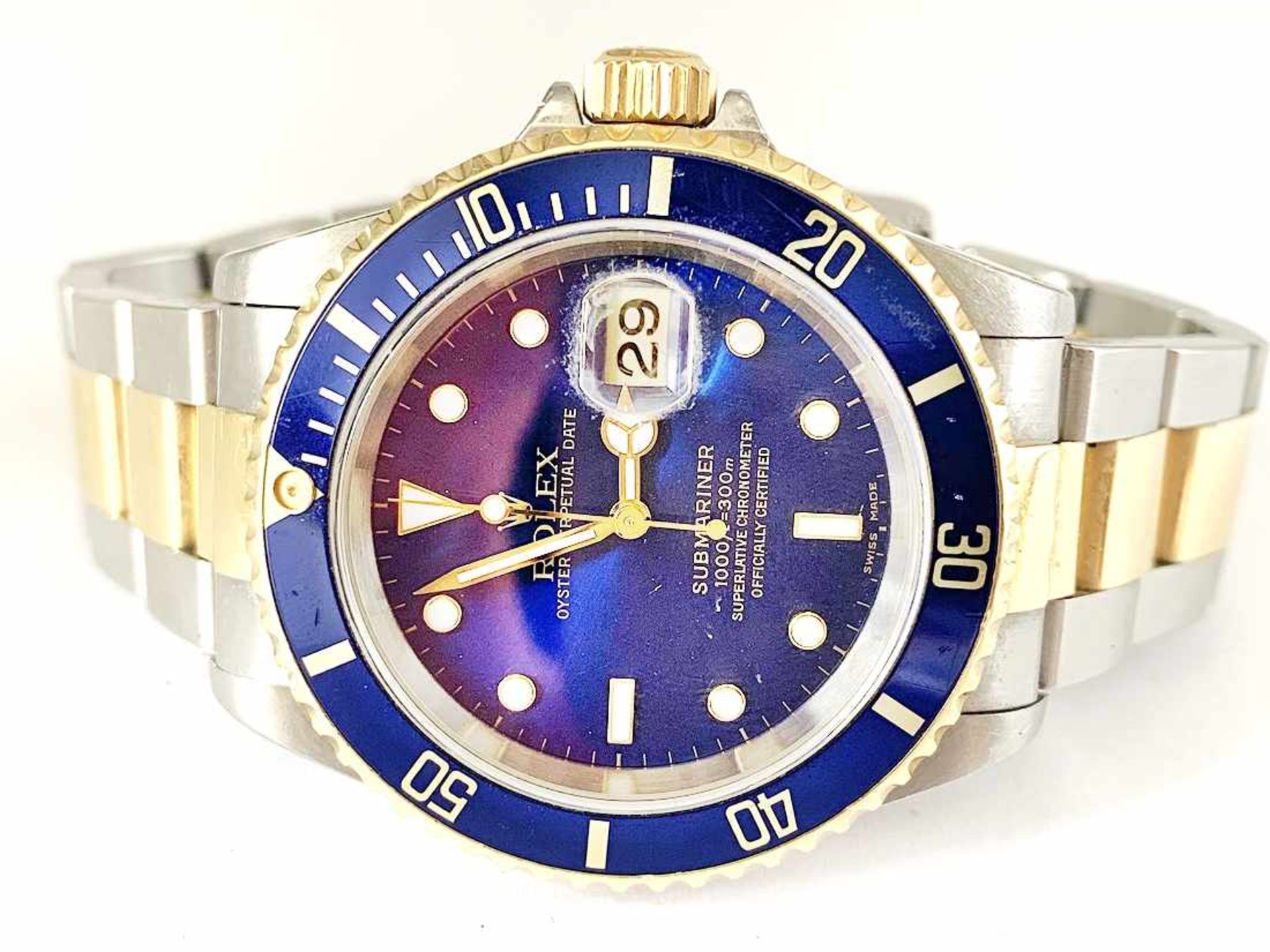 ROLEX Submariner Herrenarmbanduhr, Nr. 16613, Stahl / Gold, Papiere von 12/1999; Ø ca. 40 mm. - Bild 11 aus 13