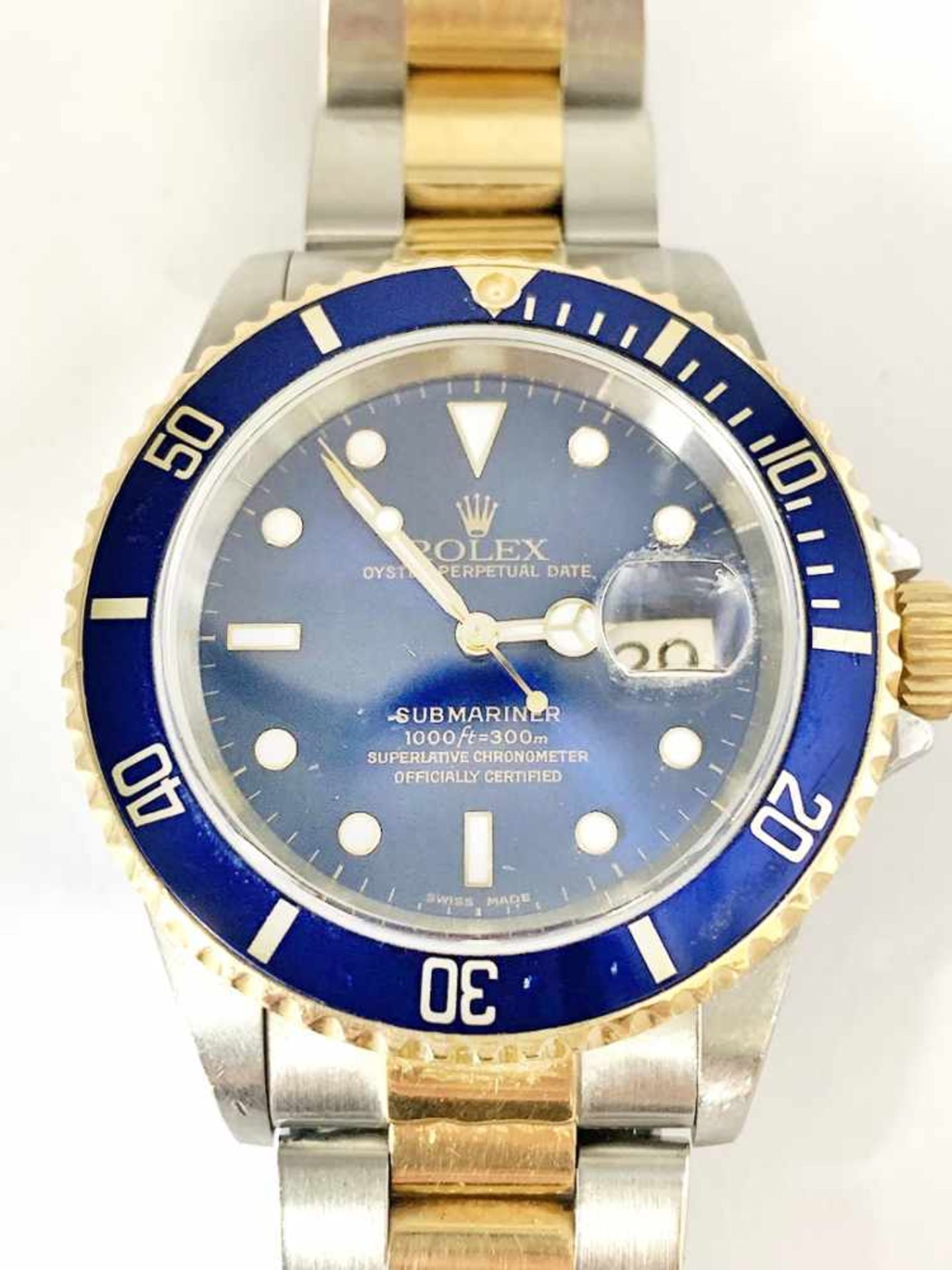 ROLEX Submariner Herrenarmbanduhr, Nr. 16613, Stahl / Gold, Papiere von 12/1999; Ø ca. 40 mm. - Bild 2 aus 13