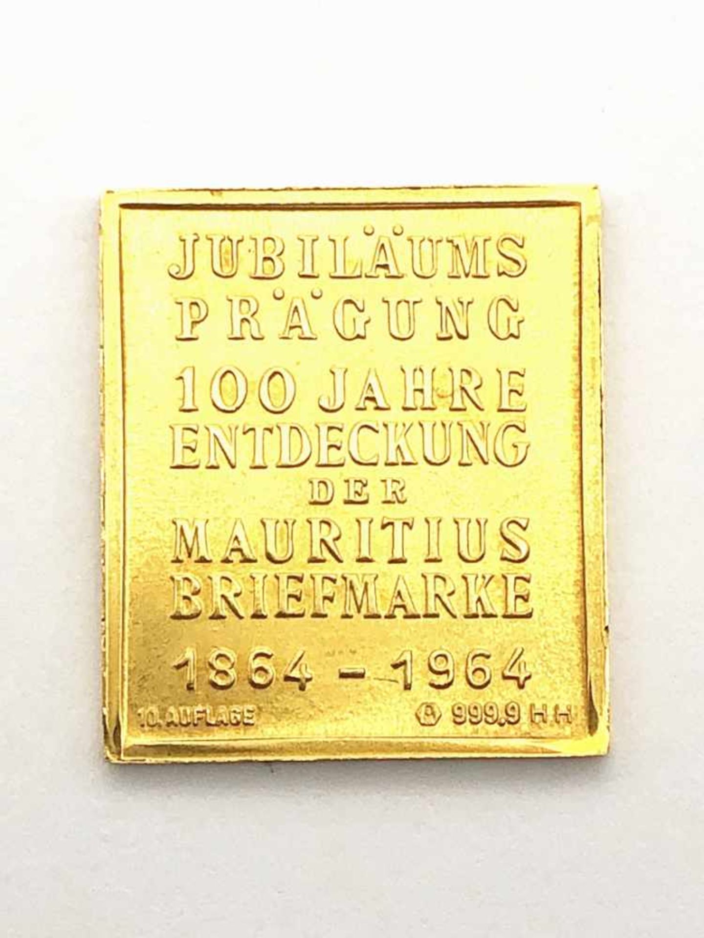 Mauritius Marke 999 / 11,9 g; Länge: ca. 2,41 cm, Breite: ca. 2,12 cm - Bild 4 aus 5