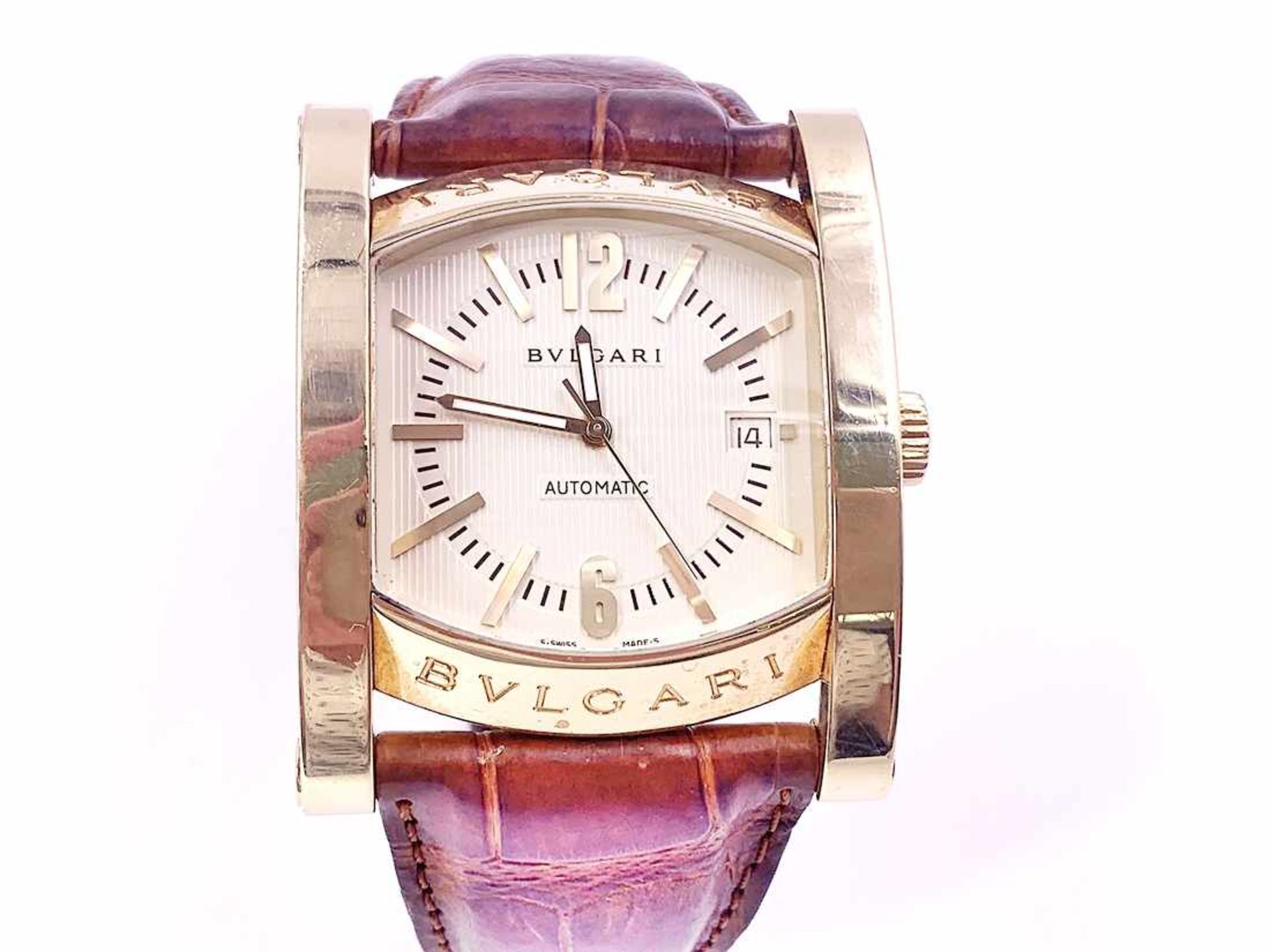 BULGARI Assioma Herrenarmbanduhr, Nr. AA 48 G, L0200, 750/000, Automatik; Gehäusemaße ca.: 38 mm x