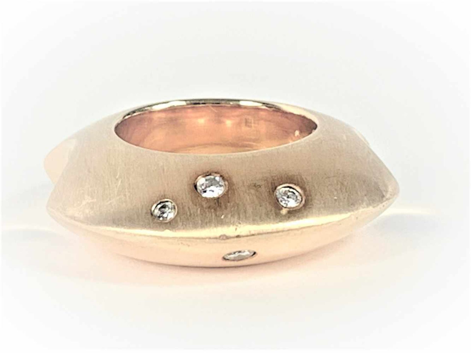 KAUFHOLD Ring oder Anhänger für Lederband, 750 GG/ 23,3 g mattiert und glänzend gearbeitet , 4 - Bild 4 aus 6