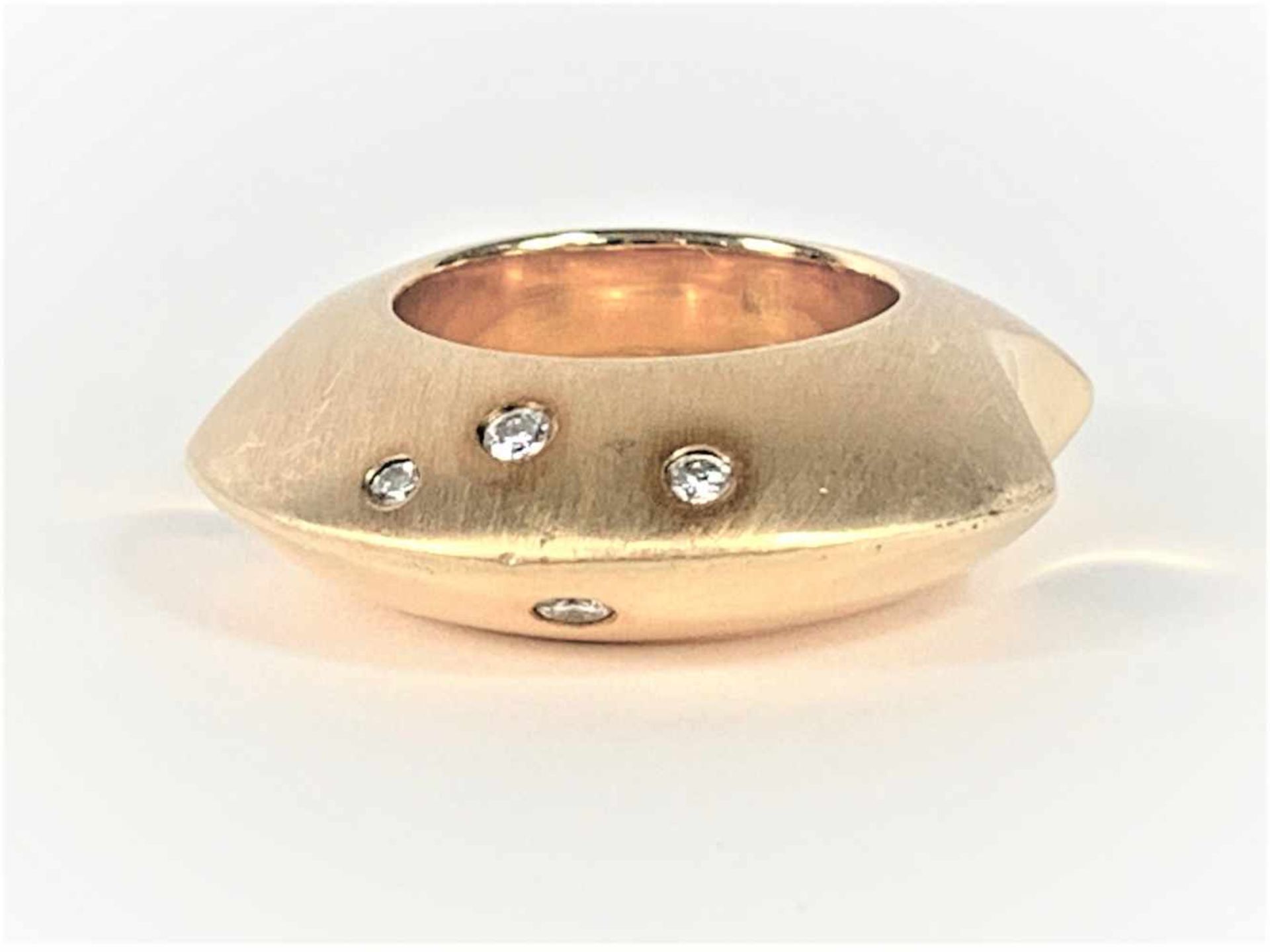 KAUFHOLD Ring oder Anhänger für Lederband, 750 GG/ 23,3 g mattiert und glänzend gearbeitet , 4 - Bild 3 aus 6