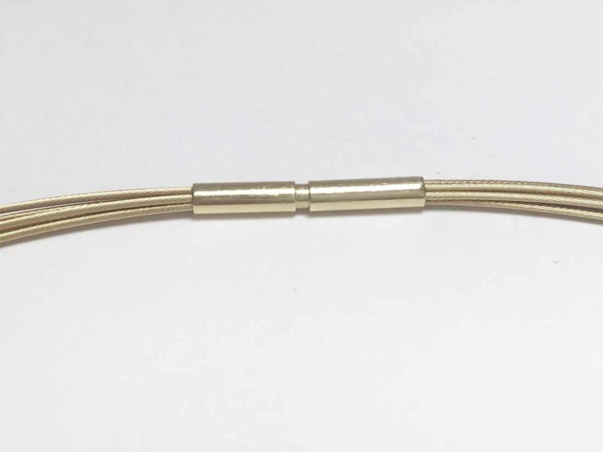 Schnürchencollier (7-fach) 750 GG / 13,2 g; Länge: ca. 46,5 cm - Bild 7 aus 10