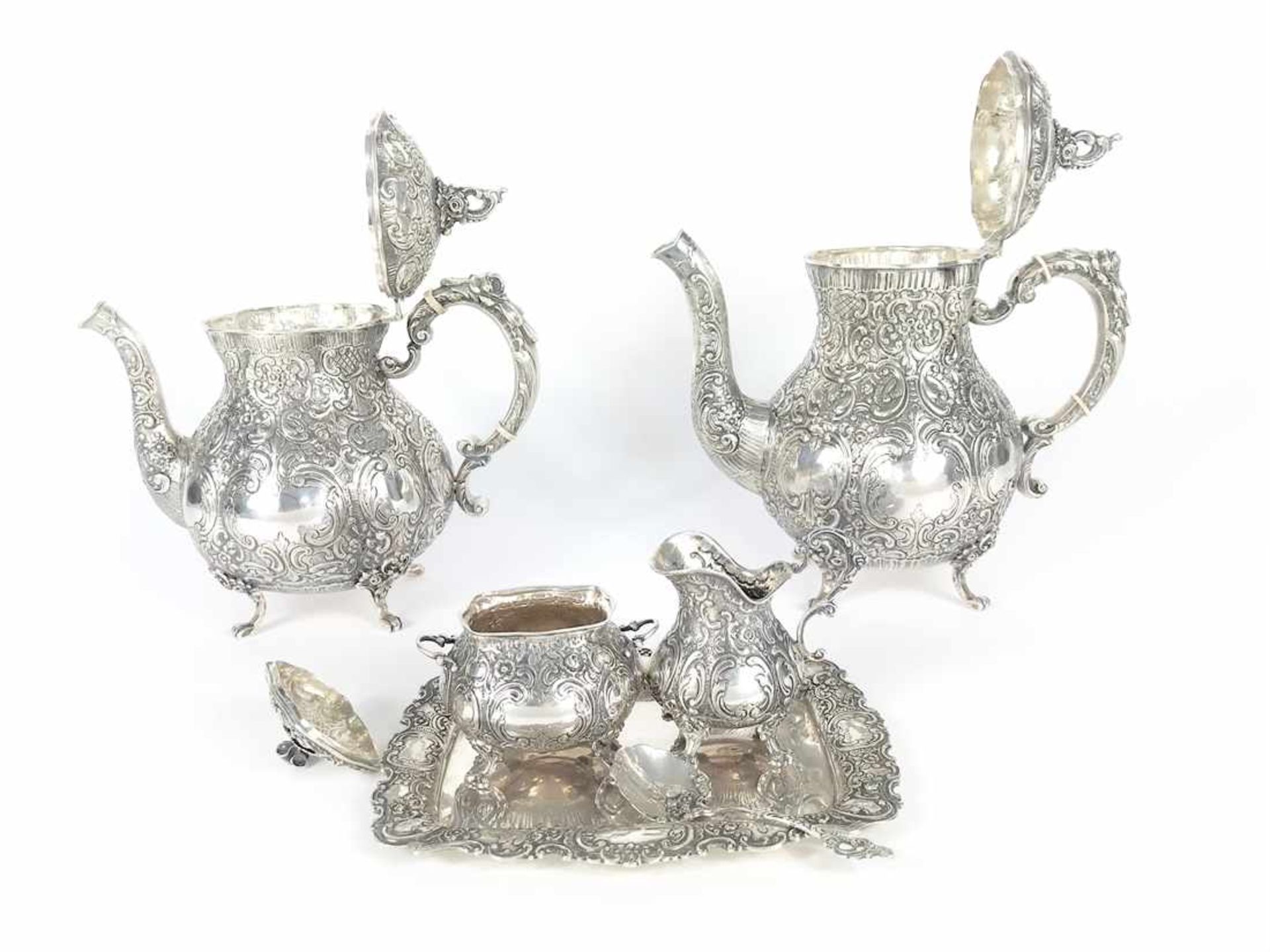 Kaffee- und Teeset, bestehend aus Kaffeekanne und Teekanne, jeweils mit Hornisolierungen, - Bild 9 aus 72