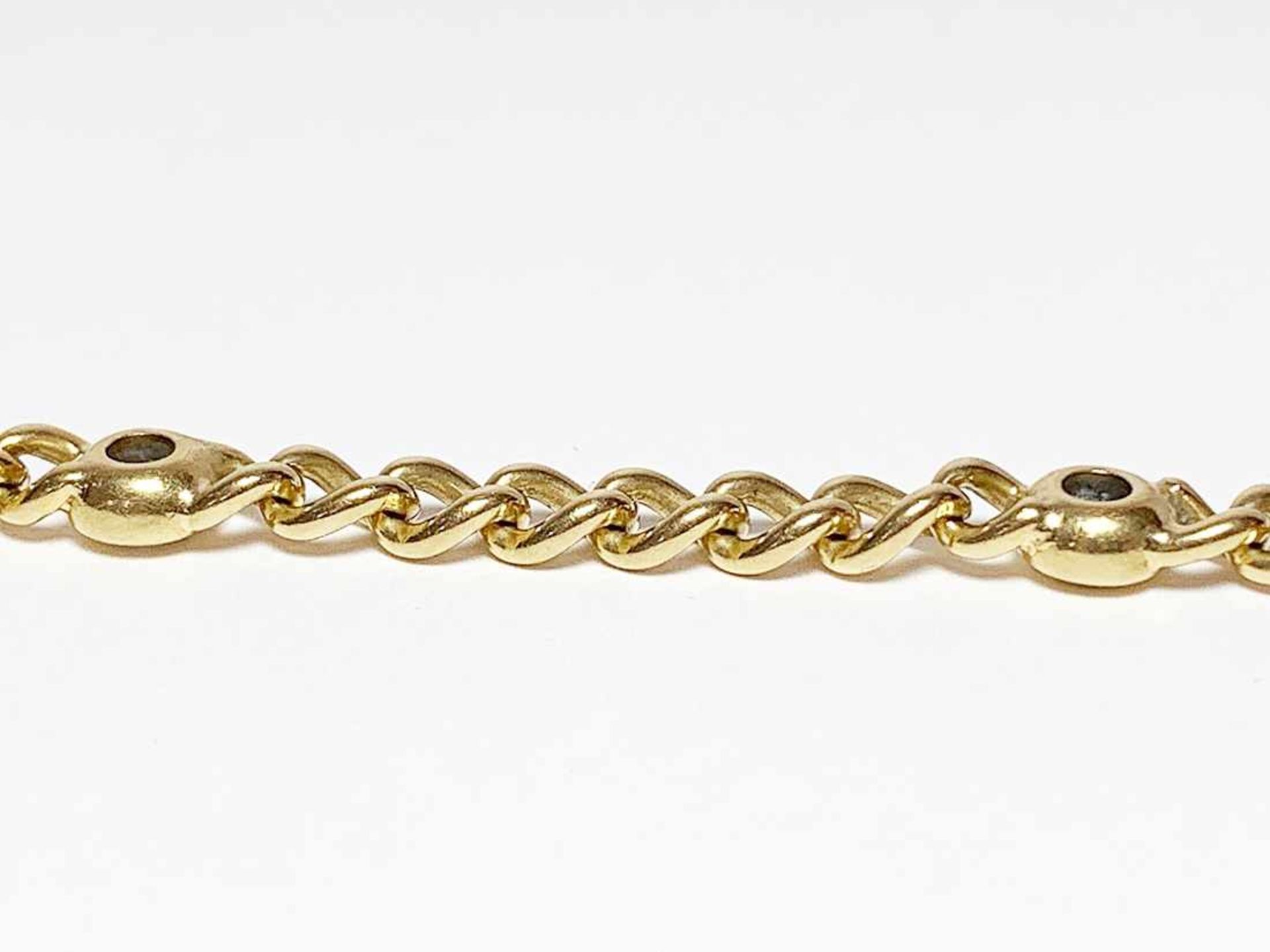 Armband 750 GG / 16,5 g, 5 Brillanten ca. 0,75 ct W si; Länge: ca. 18,5 cm - Bild 7 aus 7