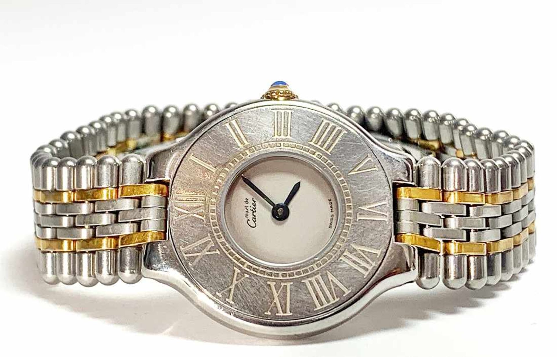 CARTIER Damenarmbanduhr Le Must, Stahl bicolor, Nr. 901094800; Ø ca. 24,9 mm; Gebrauchsspuren.